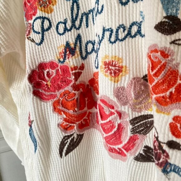 NWOT We The Free Spanish Rose Waffle Tee Long Sleeve IvorySz XS - Picture 9 of 9